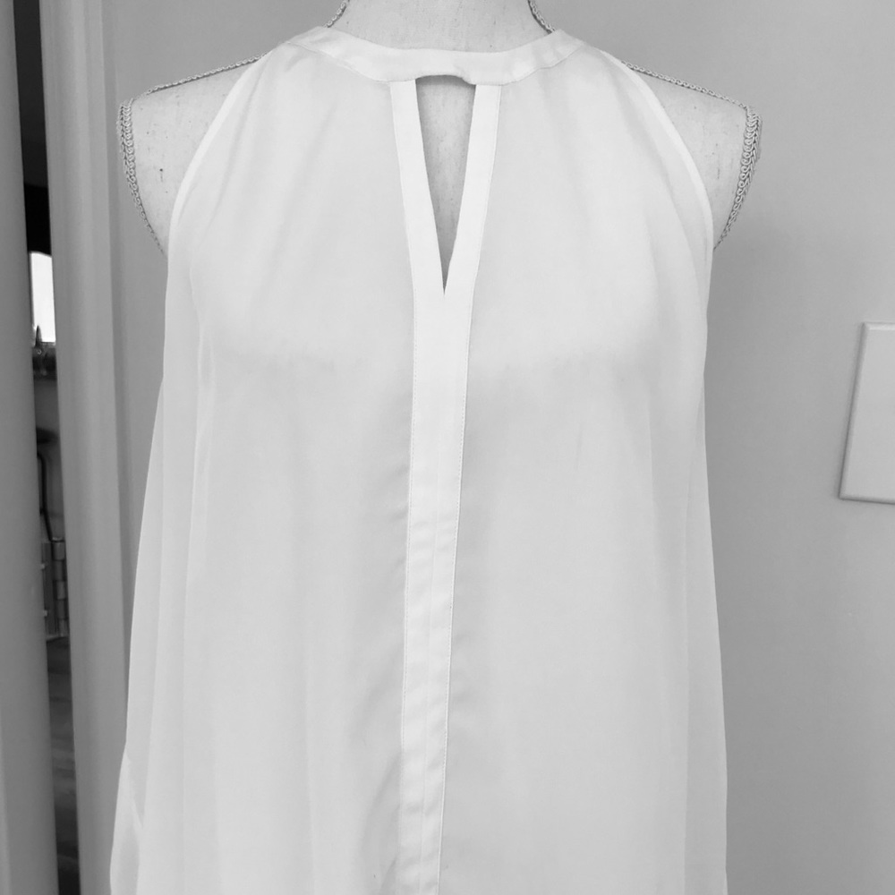 KENNETH COLE HIGH NECK SLEEVELESS BLOUSE